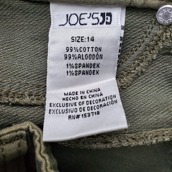 Joe's Jeans Girls' The Rocker Ankle Low-Rise Skinny Olive Green Jeans Big Kid 14 - Picture 14 of 16